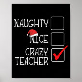 Funny not Naughty not nice I'm Crazy Teacher Lovel Poster (Voorkant)