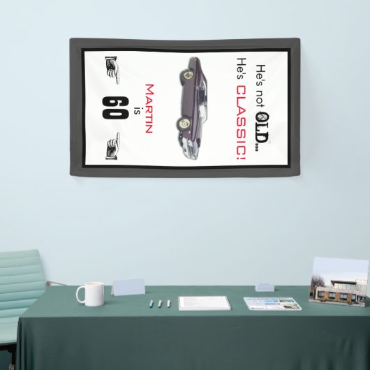 Funny not Old Classic Car 60th Birthday Spandoek (Beurs)
