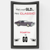 Funny not Old Classic Car 60th Birthday Spandoek (Verticaal)