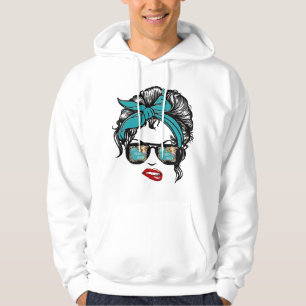 Funny not Today Heifer Messy Bun Mam Glasses Farme Hoodie