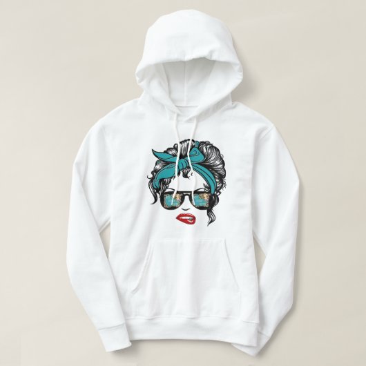 Funny not Today Heifer Messy Bun Mam Glasses Farme Hoodie (Design voorkant)