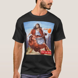 Funny Not Today Satan Jesus Crossover Basketball  T-shirt