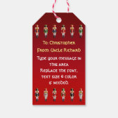 Funny Notenkraker King Cartoon Cadeaulabel (Achterkant)