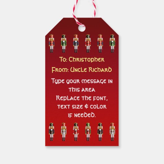 Funny Notenkraker King Cartoon Cadeaulabel (Achterkant)