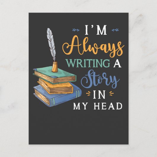 Funny Novelist Storyteller Book Writer Auteur Briefkaart (Voorkant)
