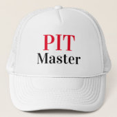 Funny Novelty Baseball PIT MASTER Trucker Pet (Voorkant)
