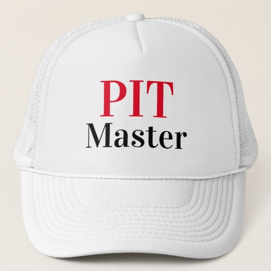 Funny Novelty Baseball PIT MASTER Trucker Pet (Voorkant)