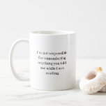 Funny novelty book nerd quote mok<br><div class="desc">Dit is een groot geschenk voor een medewerker, vriend of boekliefhebber met een gevoel van humor. De tekst en de doopvont kunnen in uw voorkeur worden veranderd. Als je hulp nodig hebt bij het aanpassen van je product, neem dan contact met me op via mijn winkel en ik zal je...</div>