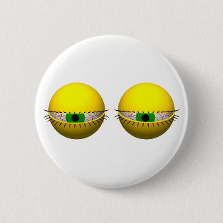 Funny Novelty Button met gepantserde ogen