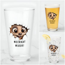 Funny Novelty Cartoon Meerkat Glass Lange Naam
