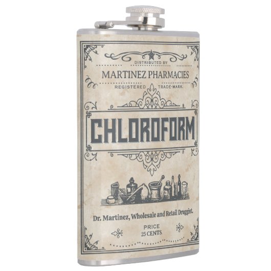 Funny Novelty  Chloroform All Custom Text Heupfles (Rechts)