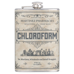 Funny Novelty  Chloroform All Custom Text Heupfles