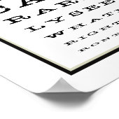Funny Novelty Eye Test Chart Typografie Poster (Hoek)