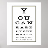 Funny Novelty Eye Test Chart Typografie Poster (Voorkant)