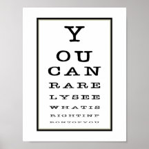 Funny Novelty Eye Test Chart Typografie