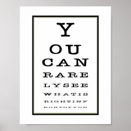 Funny Novelty Eye Test Chart Typografie Poster