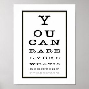 Funny Novelty Eye Test Chart Typografie Poster