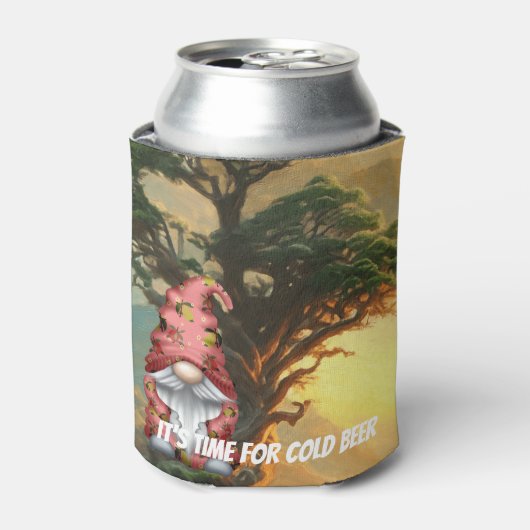 Funny Novelty Gift DRINK TIME Gnome Koelbox Blikjeskoeler (Blikje Voorkant)