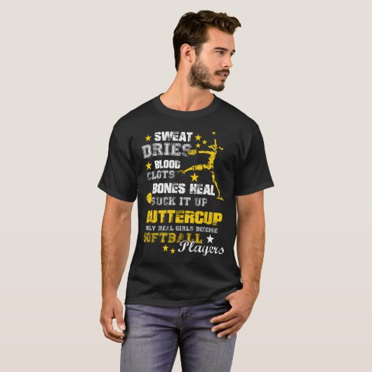 Funny Novelty Gift for Softball Player T-shirt (Voorkant volledig)