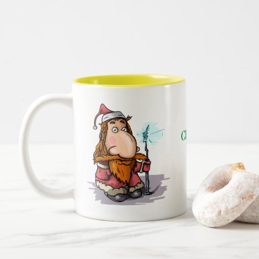 Funny Novelty Gift Idea MAGIC CHRISTMAS WISH Tweekleurige Koffiemok (Met donut)