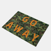 Funny Novelty Go Away Camouflage and Hunter Oranje Deurmat (Schuin)