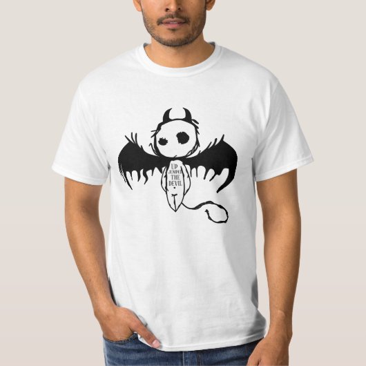 Funny Novelty Graphic UP JUMPED THE DEVIL T-Shirt (Voorkant)