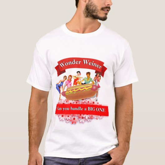 Funny Novelty Graphic WONDER WEINER T-shirt (Voorkant)