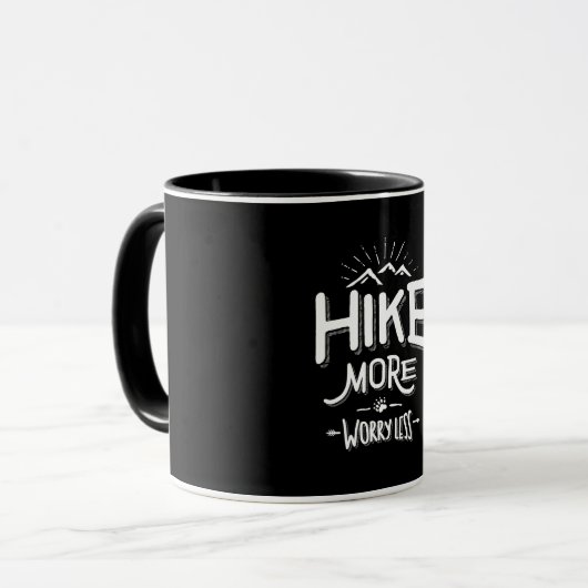 Funny Novelty Hiking T Shirt Hike Minder Mok (Voorkant links)