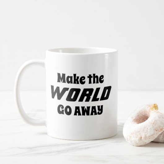 Funny Novelty Kantoor Gift MAAK DE WERELD WEG Koffiemok (Met donut)