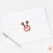 Funny Novelty KerstAntlers verboden gebarentaal Ronde Sticker (Envelop)