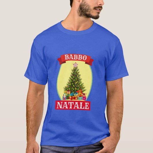 Funny Novelty Kerstmis BABBO NATALE T-Shirt (Voorkant)