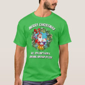 Funny Novelty Kerstmis voorste in plaats van STEEN T-shirt (Voorkant)