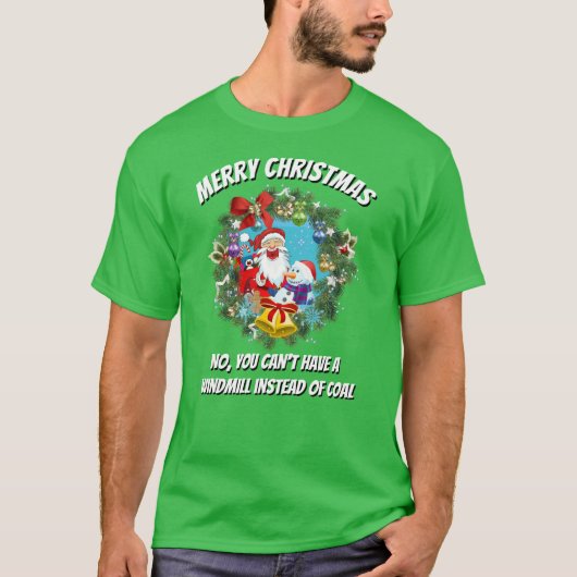 Funny Novelty Kerstmis voorste in plaats van STEEN T-shirt (Voorkant)