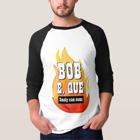 Funny Novelty Mannen Grilling Gear BOB E QUE T-Shi T-shirt (Voorkant)