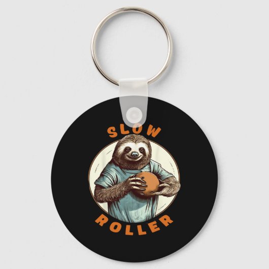Funny Novelty Men Womens Ten Pin Slow Roller Bowle Sleutelhanger (Voorkant)
