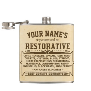Funny Novelty Personalized Cure-All Vintage 2 Heupfles