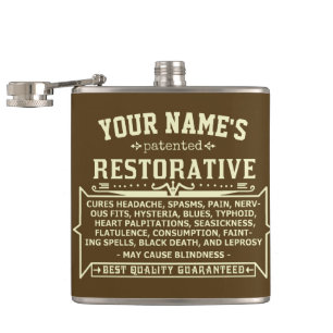 Funny Novelty Personalized Cure-All Vintage 3 Heupfles