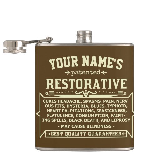 Funny Novelty Personalized Cure-All Vintage 3 Heupfles (Geopend)