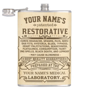 Funny Novelty Personalized Cure-All Vintage Heupfles