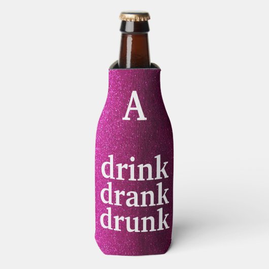 Funny Novelty Quote Drink Drink Drink Joke Glitter Flesjeskoeler (Fles Voorkant)
