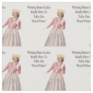 Funny Novelty Retro Dice Bunco Queen Stof