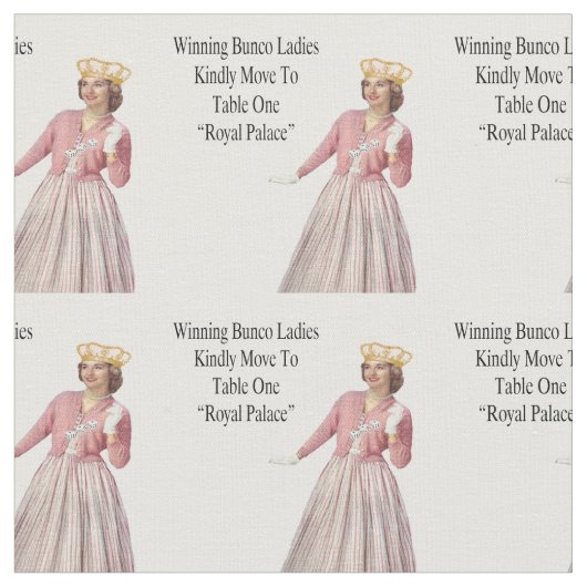 Funny Novelty Retro Dice Bunco Queen Stof (Close Up)