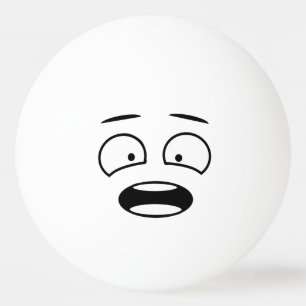 Funny Novelty Scared Face Emoji Pingpongbal