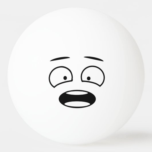 Funny Novelty Scared Face Emoji Pingpongbal (Voorkant)