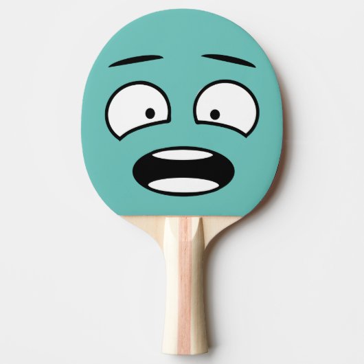 Funny Novelty Scared Face Emoji Tafeltennisbatje (Voorkant)