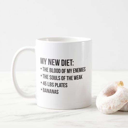 Funny Novelty Workout Humor - Mijn Nieuwe Dieet - Koffiemok (Met donut)