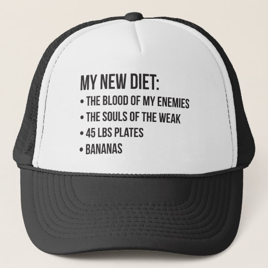 Funny Novelty Workout Humor - Mijn Nieuwe Dieet -  Trucker Pet (Voorkant)