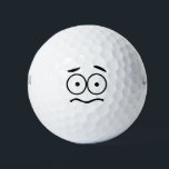 Funny Novelty Worried Face Emoji Golfballen<br><div class="desc">Grappig bezorgd aangezicht golfballen.</div>