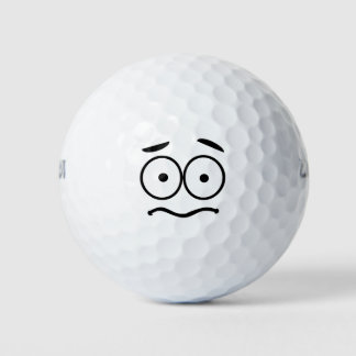 Funny Novelty Worried Face Emoji Golfballen