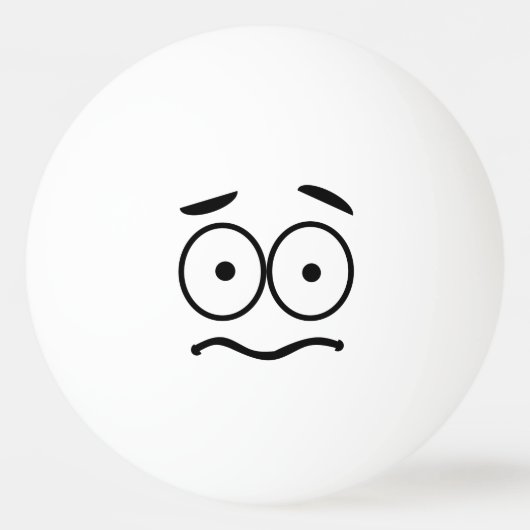 Funny Novelty Worried Face Emoji Pingpongbal (Voorkant)